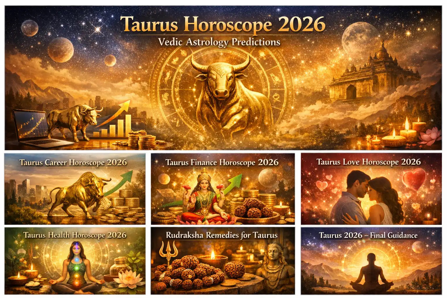 Taurus Horoscope 2026 | Vrishabha Rashi Predictions, Career, Love, Finance & Remedies