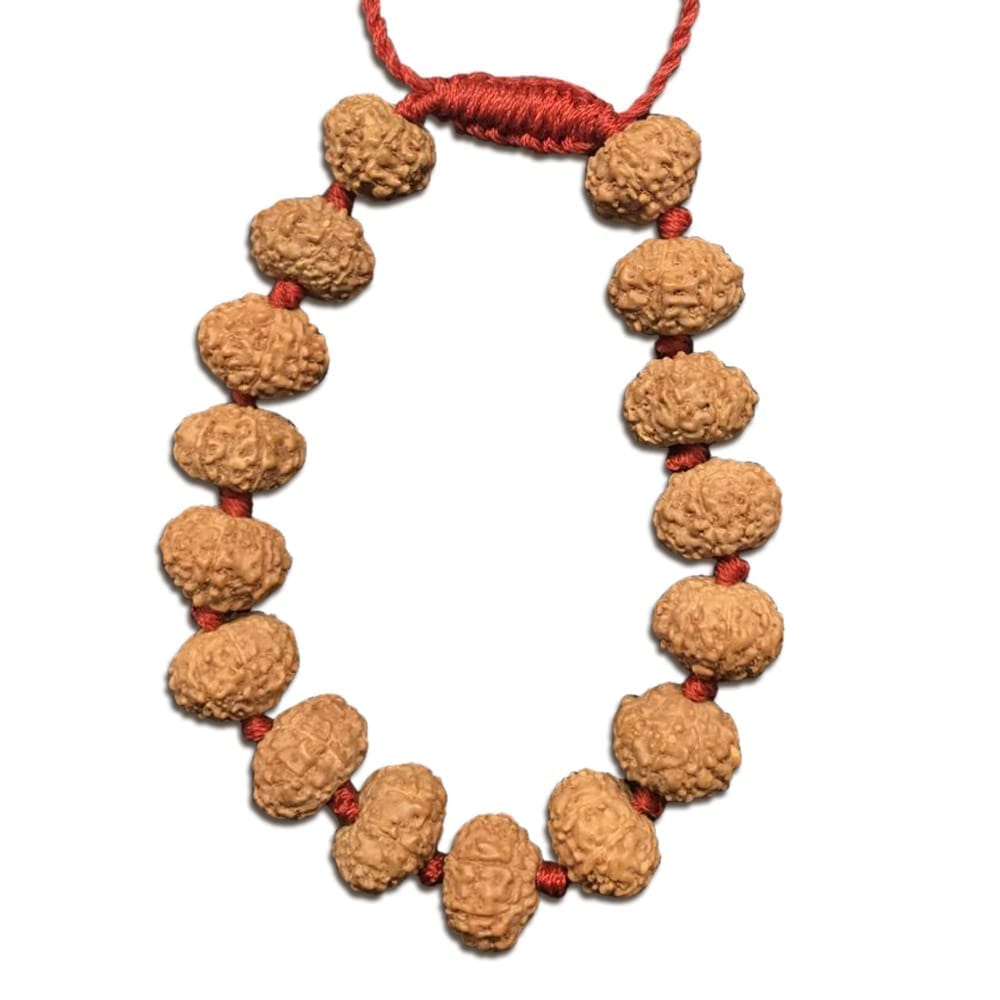 8 Mukhi Indonesian Rudraksha Bracelet (Threaded) – 18 Beads (11–15 mm) | Random Sample X-Ray Certified | Obstacle Removal Bracelet