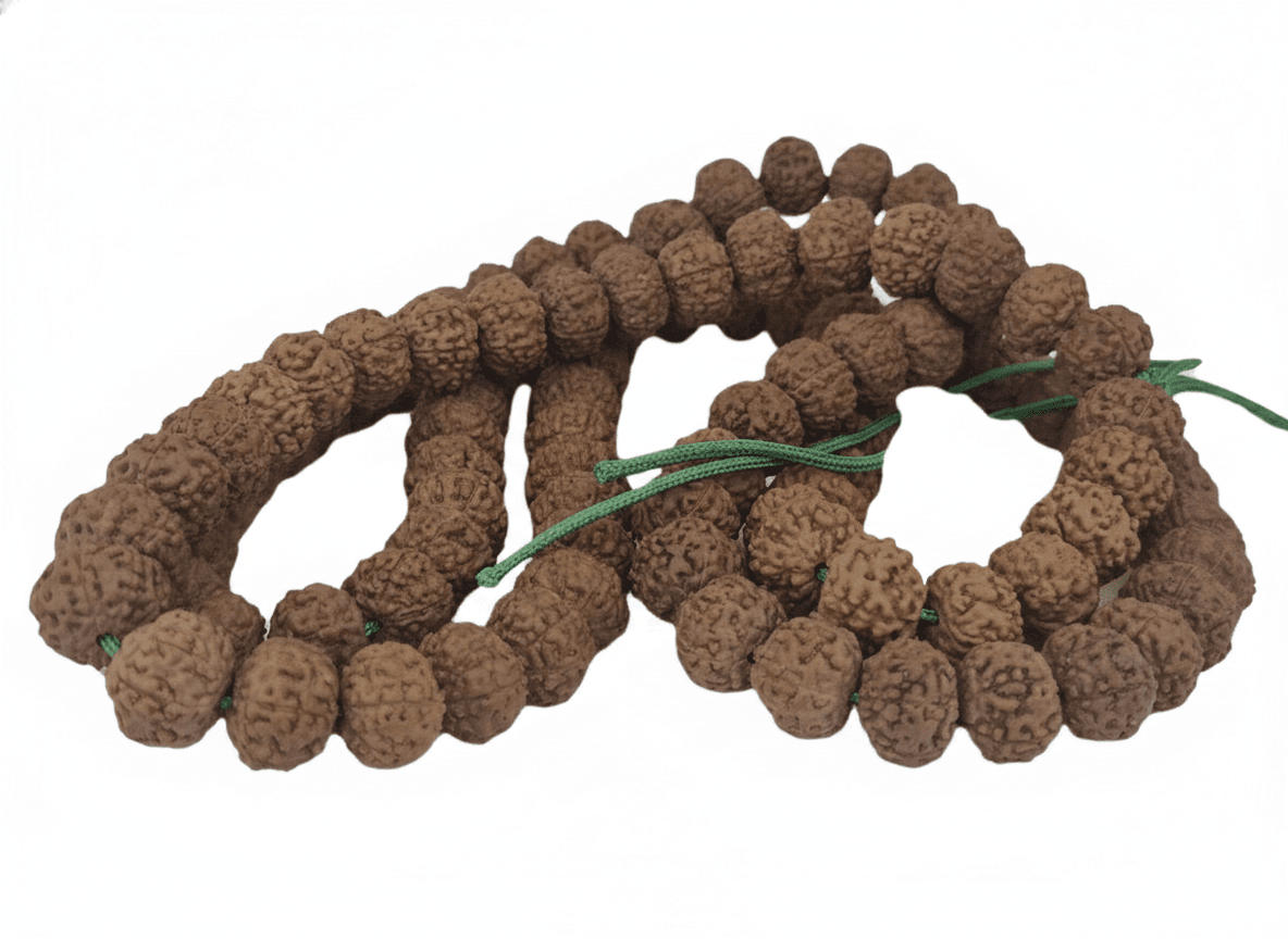7 Mukhi Rudraksha Mala – 108+1 Beads (Indonesian Origin, 11–15mm)
