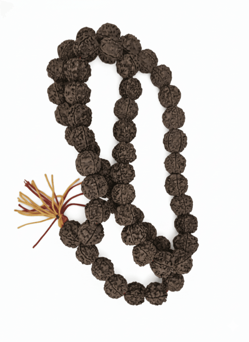 🕉️ 5 Mukhi Nepali Rudraksha Mala – 54 + 1 Beads (18–19 mm, Lab Certified & X-Ray Verified)