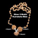 Rudraksha Combination for Hanuman Power 4,5,11 Mukhi Nepal in Silver Mala