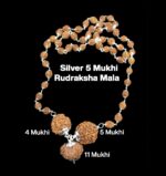 Rudraksha Combination for Wisdom 4,5,11 Mukhi Nepal in Silver Mala