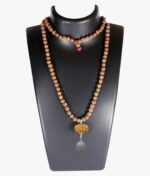 Lord Hanuman Kavach 11 Mukhi Rudraksha With Silver Yantra Attached In Rudraksha Mala - Image 2