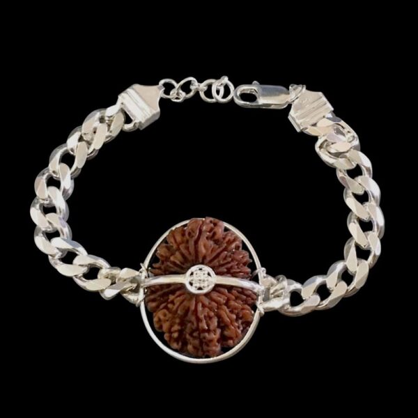 15 Mukhi Nepal Rudraksha In Pure Silver Bracelet