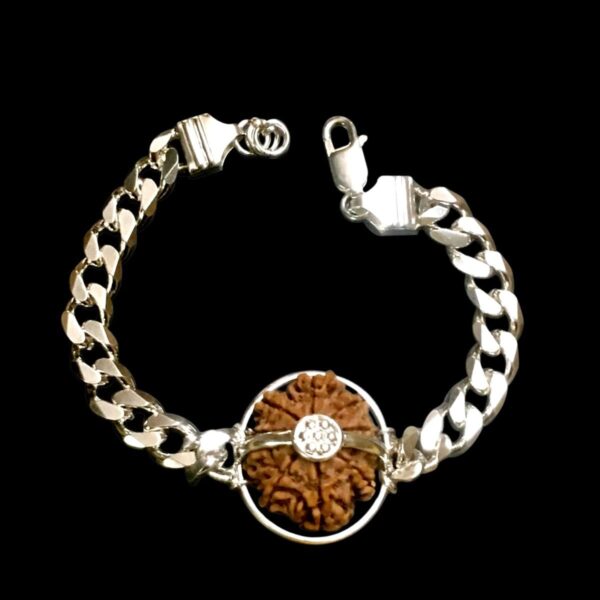 12 Mukhi Nepal Rudraksha In Pure Silver Bracelet